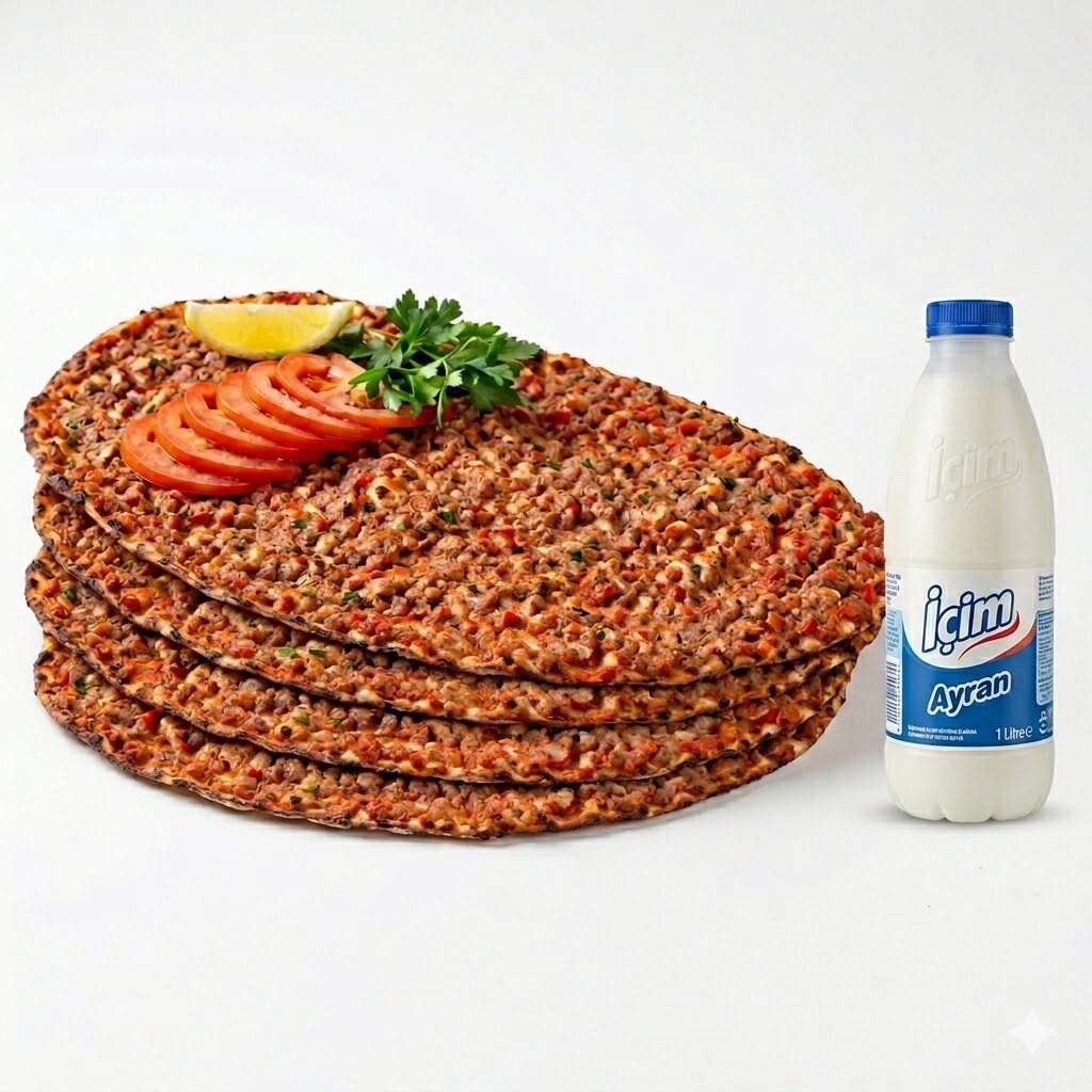 4 Adet Lahmacun + Ayran (1 L)