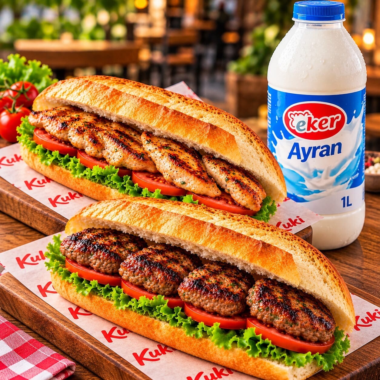 1 Köfte 1 Tavuk bonfile1 Litre Ayran
