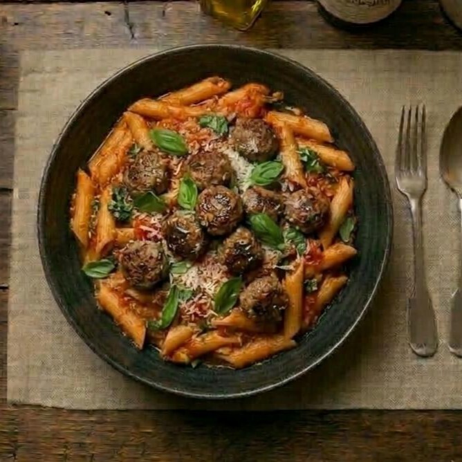 İtalyan Köfteli Penne