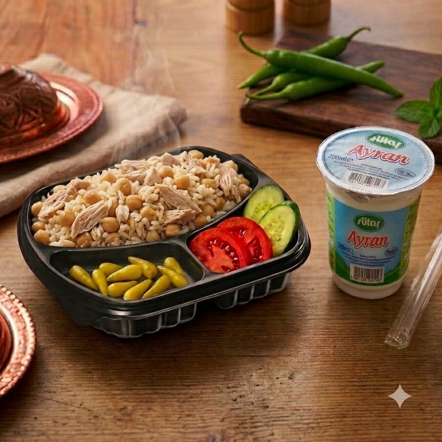 Tavuklu Nohutlu Pilav + Ayran