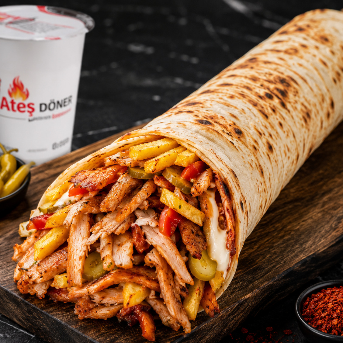Çift Lavaş Tavuk Döner Dürüm