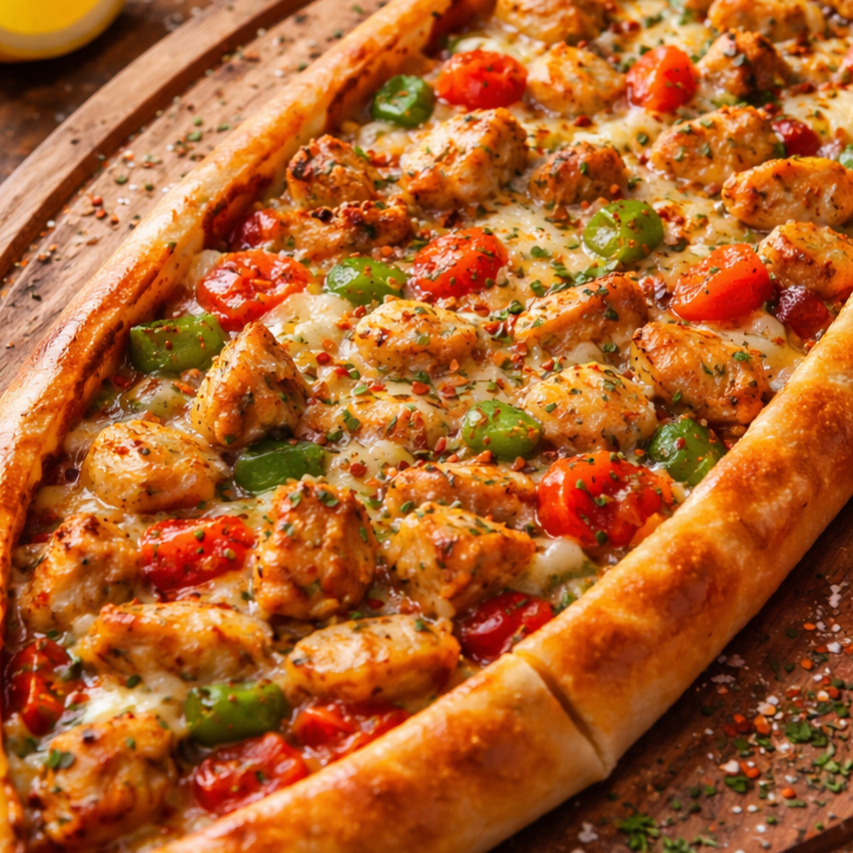Kaşarlı Tavuklu Pide