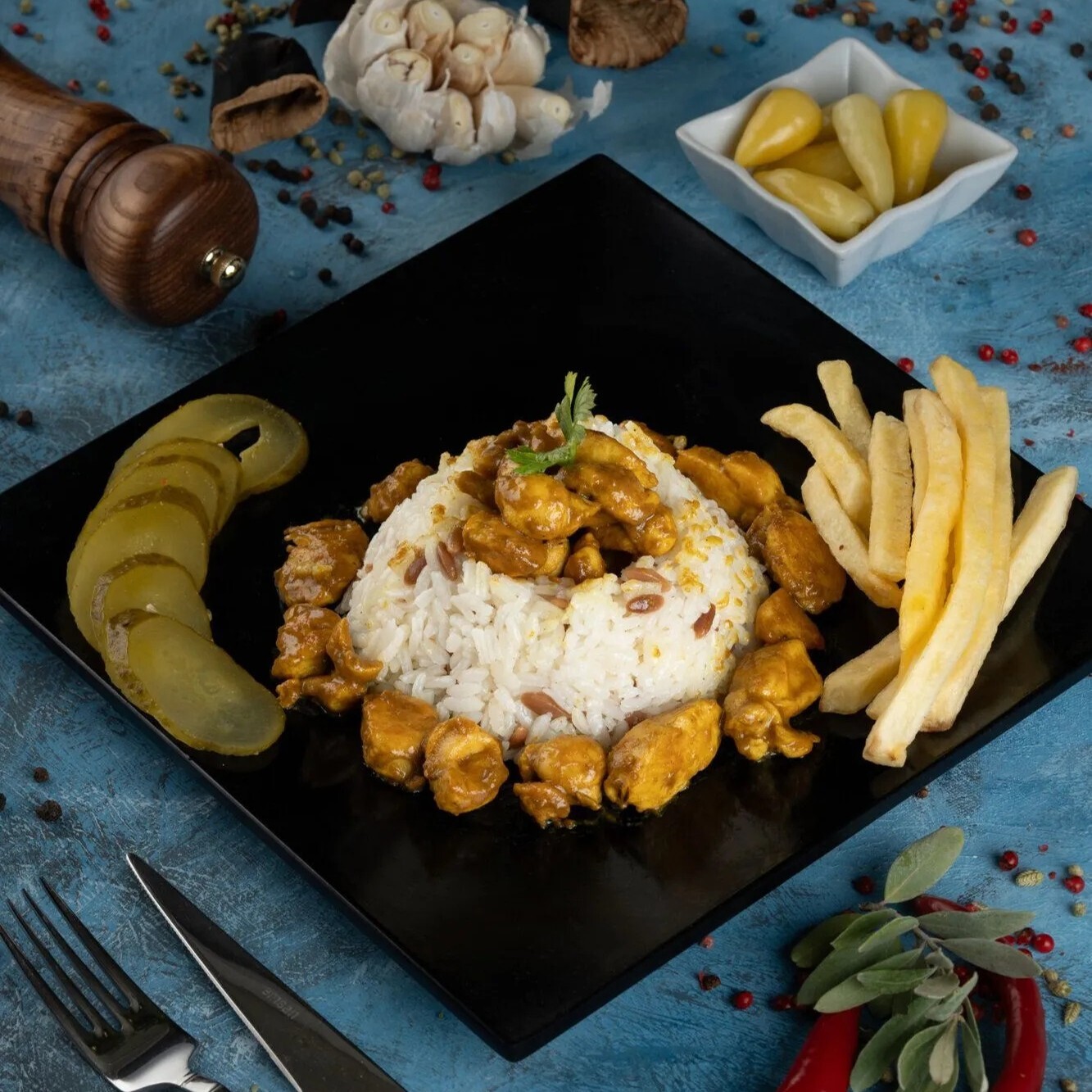 Pilav Üstü Barbekü Soslu Tavuk Menü