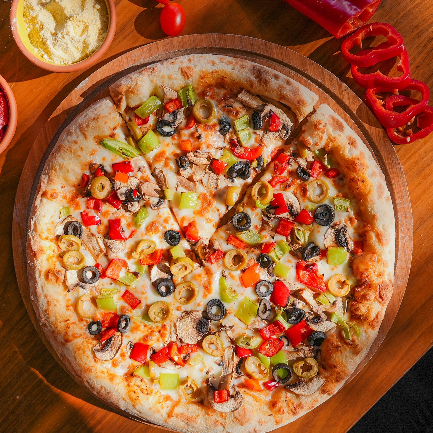 Vejetaryen Pizza Menü Orta Boy