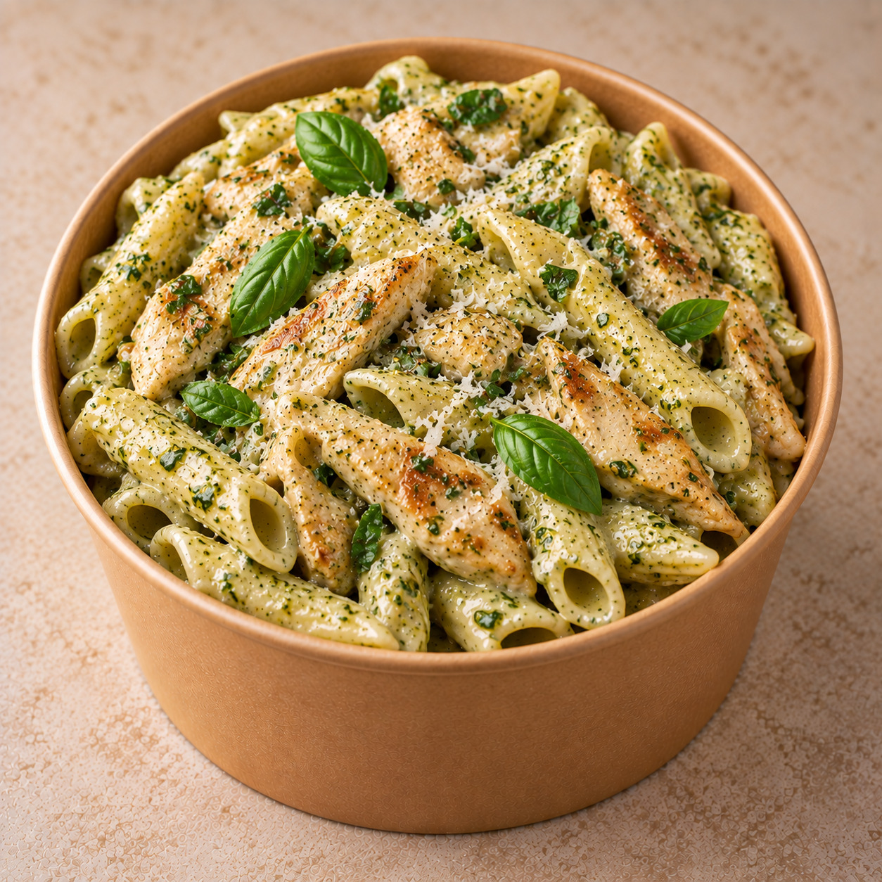 Pesto Soslu Tavuklu Penne
