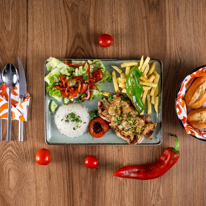 Tavuk Izgara Tava Kremalı Mantar Soslu+Coca Cola 330 ml
