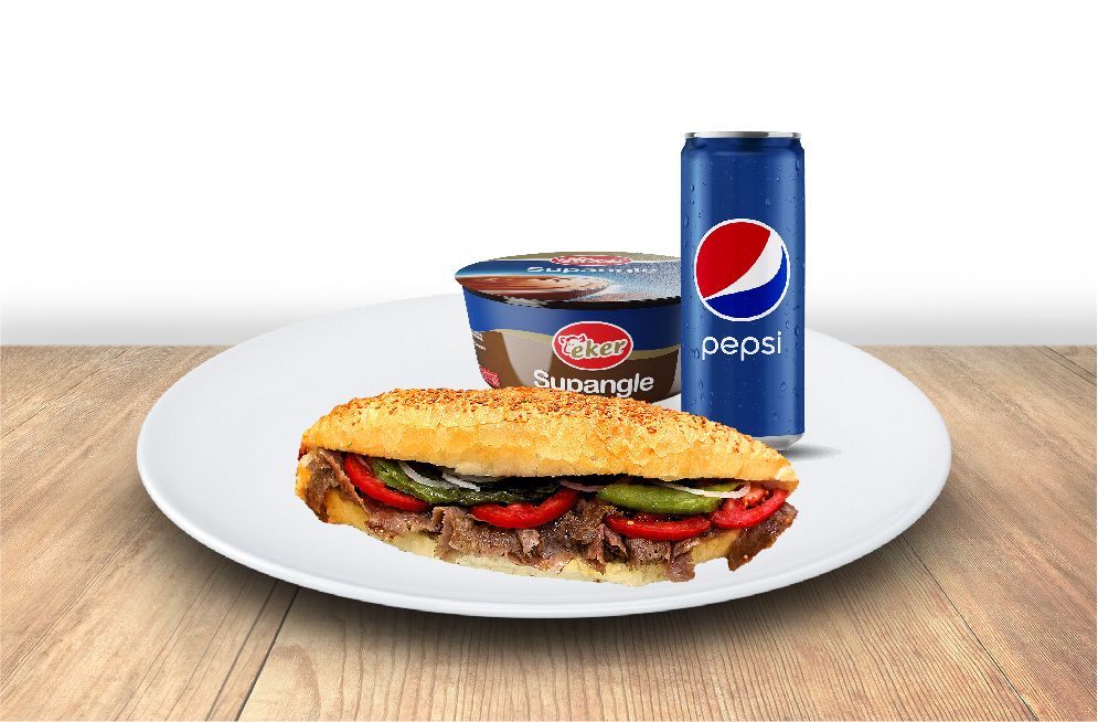 Tam Ekmek Et Döner (130 gr.) tatlı kutu pepsi