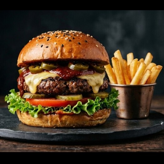 Meksika Burger + Patates Kızartması