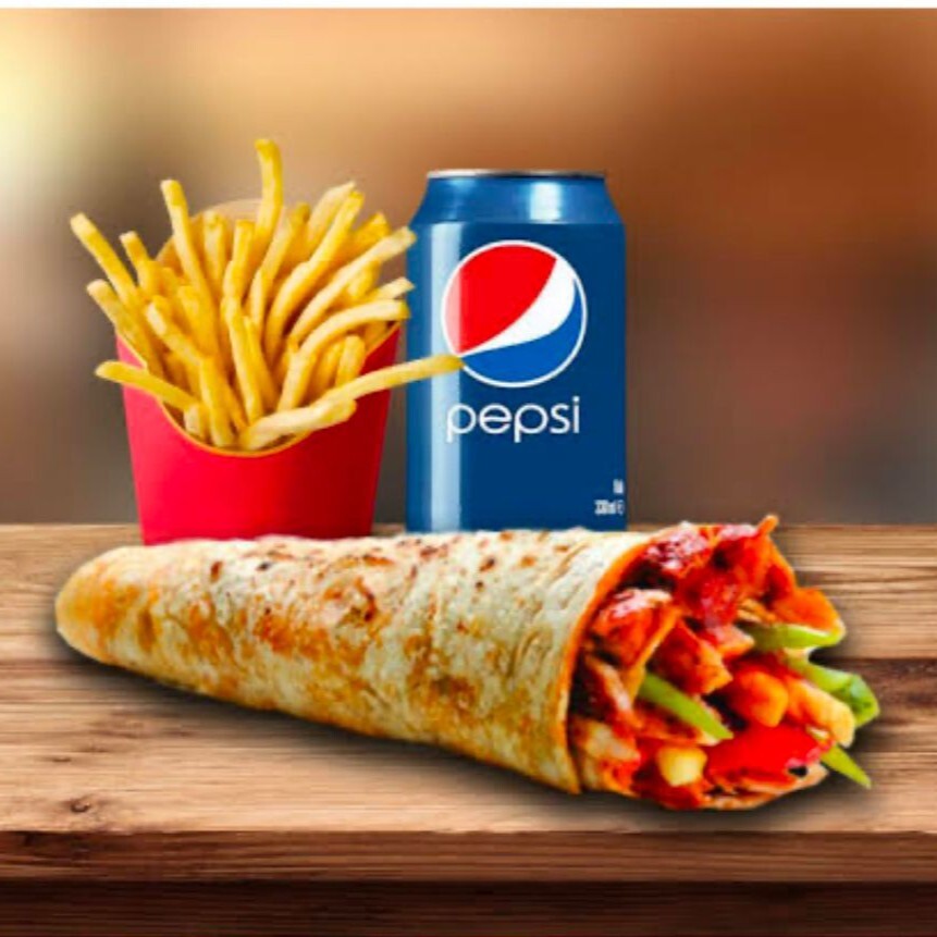 Tavuk Döner Dürüm (200 gr.) +Cips Menü 2