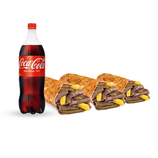 3'lü Et Döner Dürüm Menü (M)