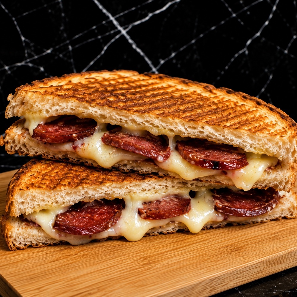 Üç Çeyrek Sucuklu Kaşarlı Tost
