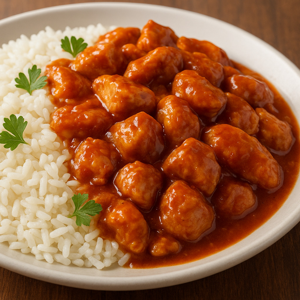 Acılı tavuklu pilav