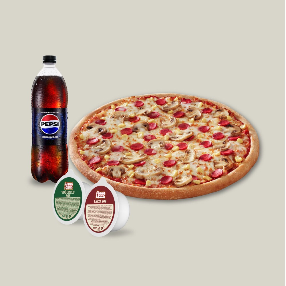 Büyük Boy Pizza + Pepsi Zero Sugar (1 L.)