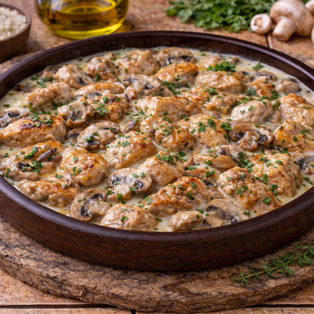 Kremalı Mantarlı Tavuk