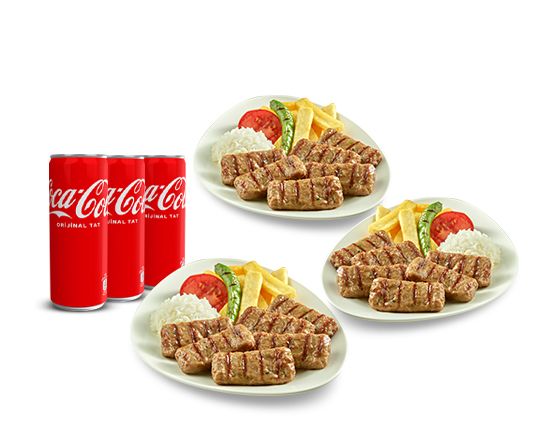 3 Adet Köfte Tabağı +3 Adet Kutu İçecek