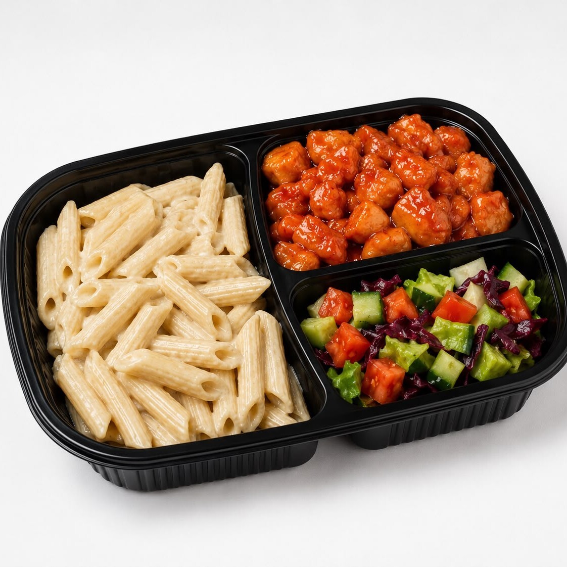 Acı Tatlı Tavuk & Kremalı Penne Makarna