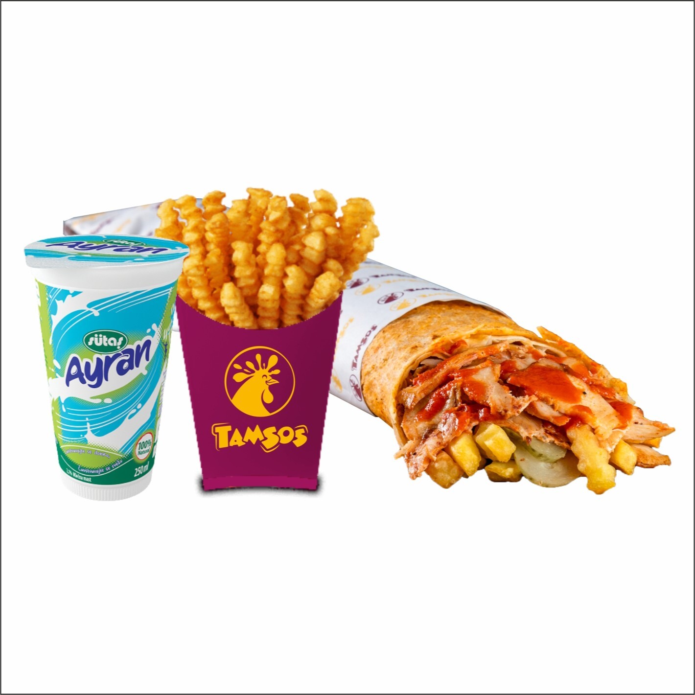 Bol Bol Tavuk Döner Dürüm Menü