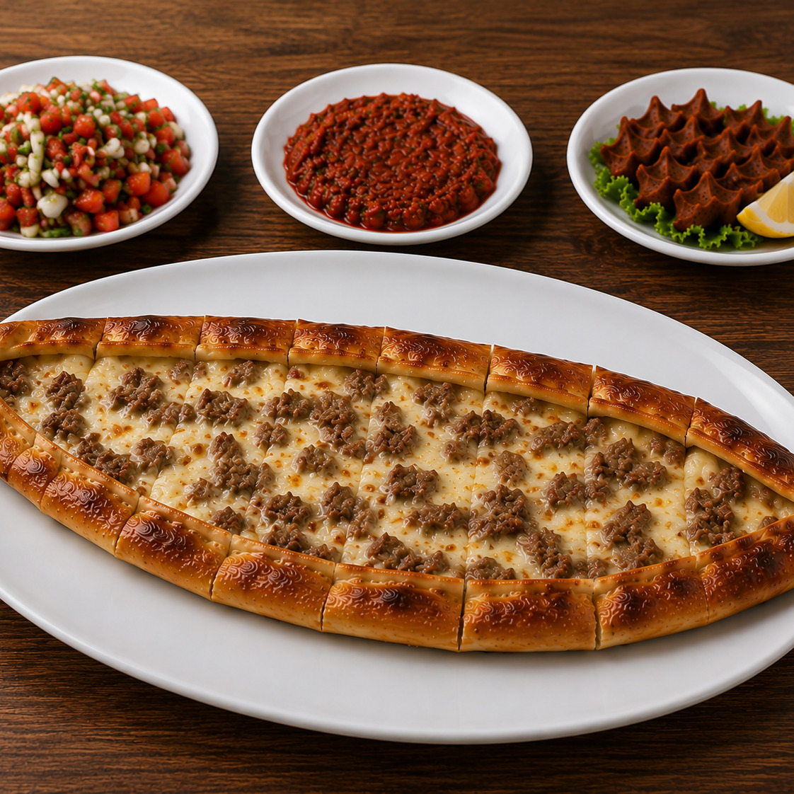 Kıymalı Kaşarlı Pide
