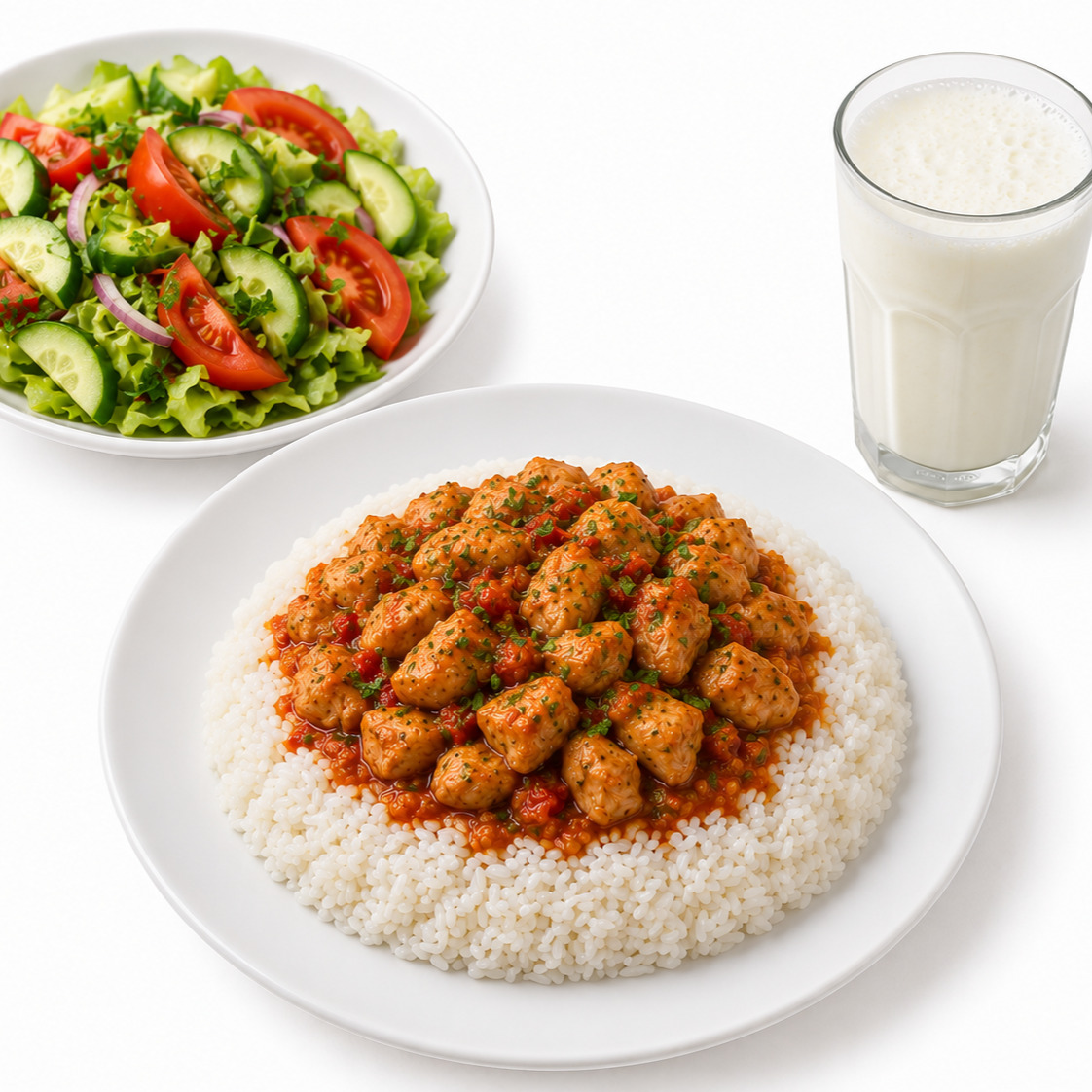Soteli Tavuklu Pilav & Salata & Ayran (17 cl)