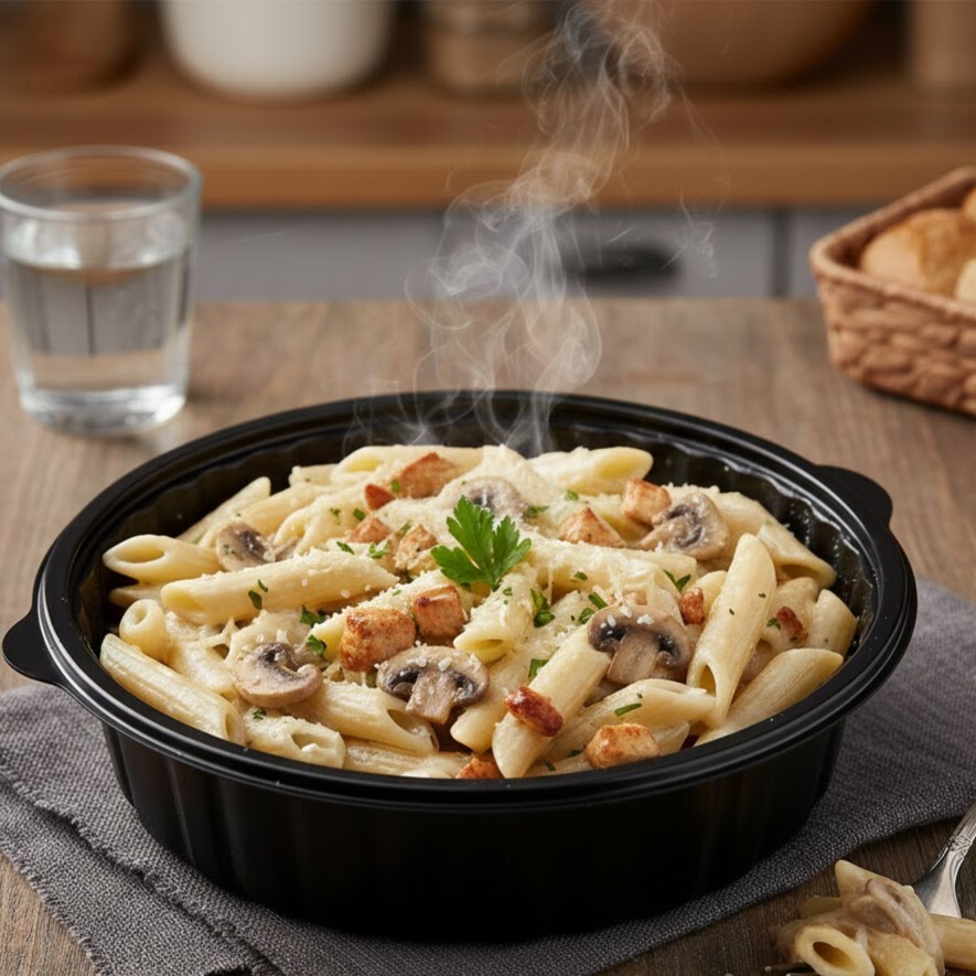 Kremalı Tavuklu Mantarlı Penne