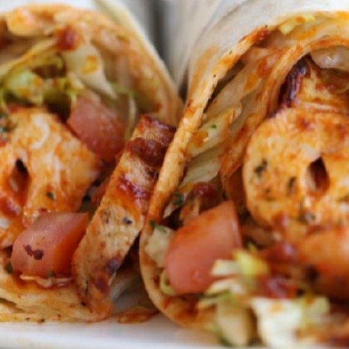 Kaşarlı Acılı Tavuk Çöp Şiş Dürüm+Ayran