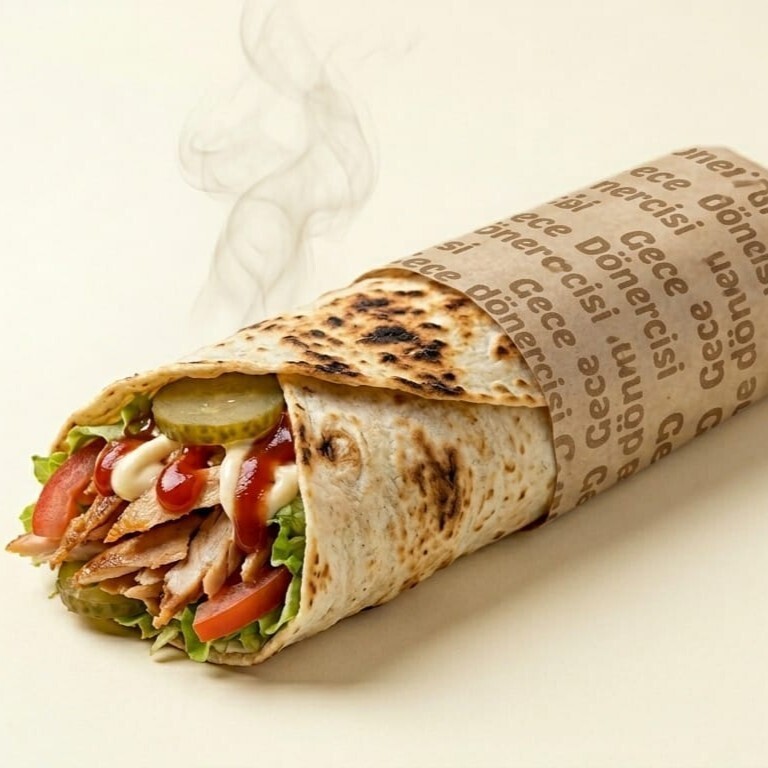 Çift Lavaşlı Tavuk Döner Normal Dürüm