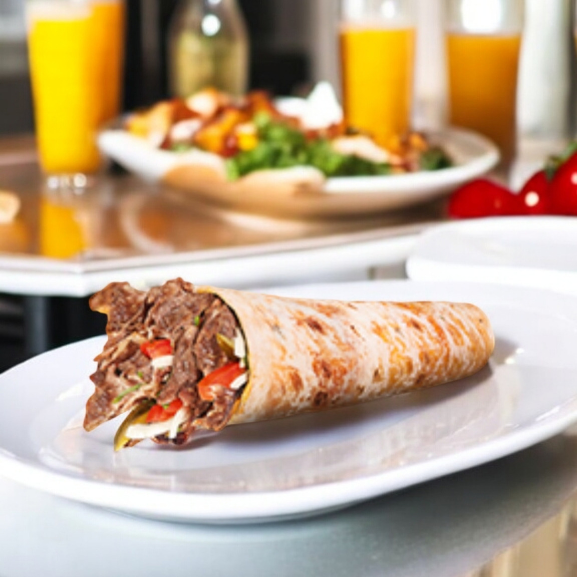 American Burger Sos ile Kentucky Soslu VIP Et Döner Dürüm Special Max