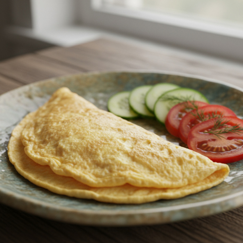 Sade Omlet + Taze Sıkılmış Meyve Suyu(HAVUÇ+ELMA)