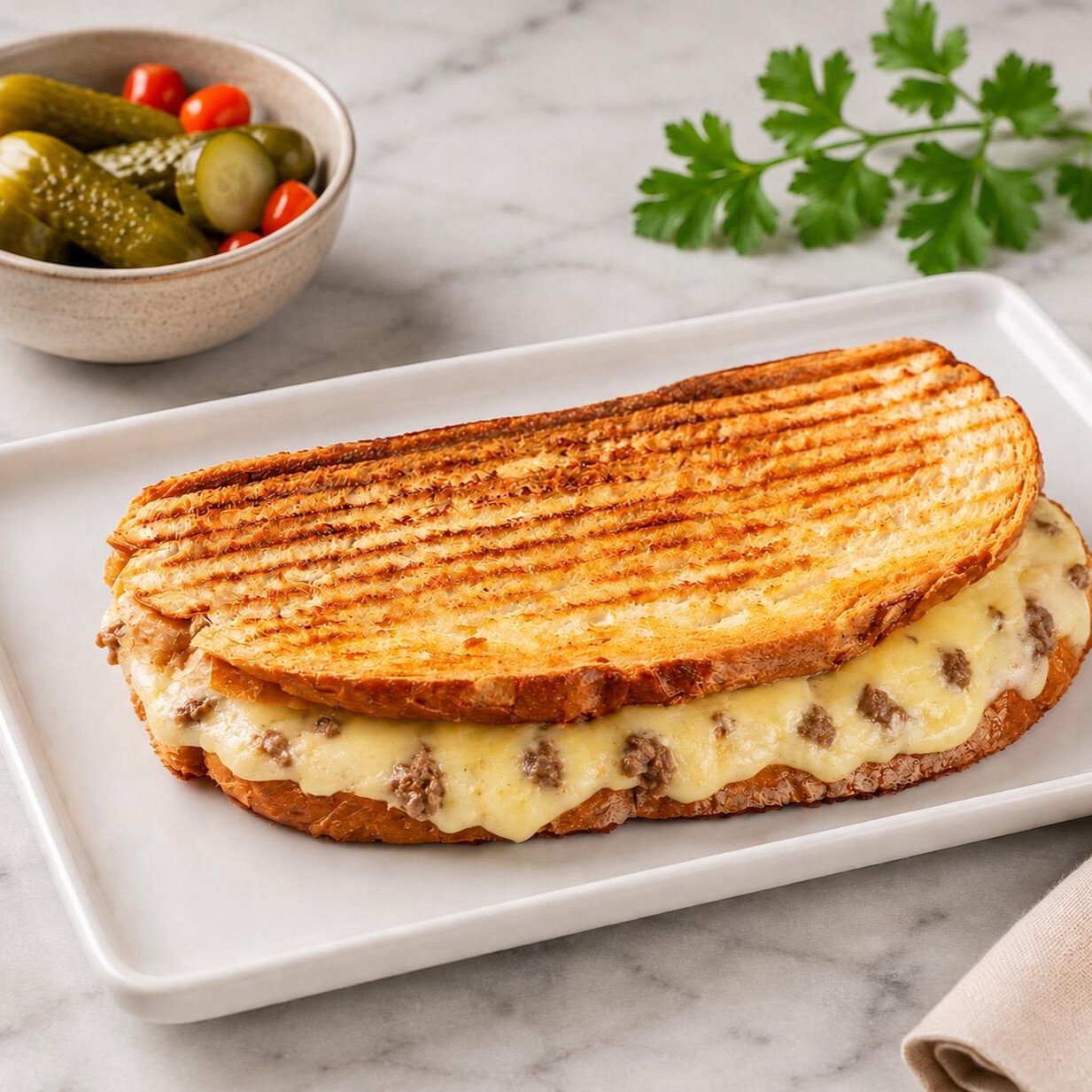 Kavurma - Kaşarlı Tost