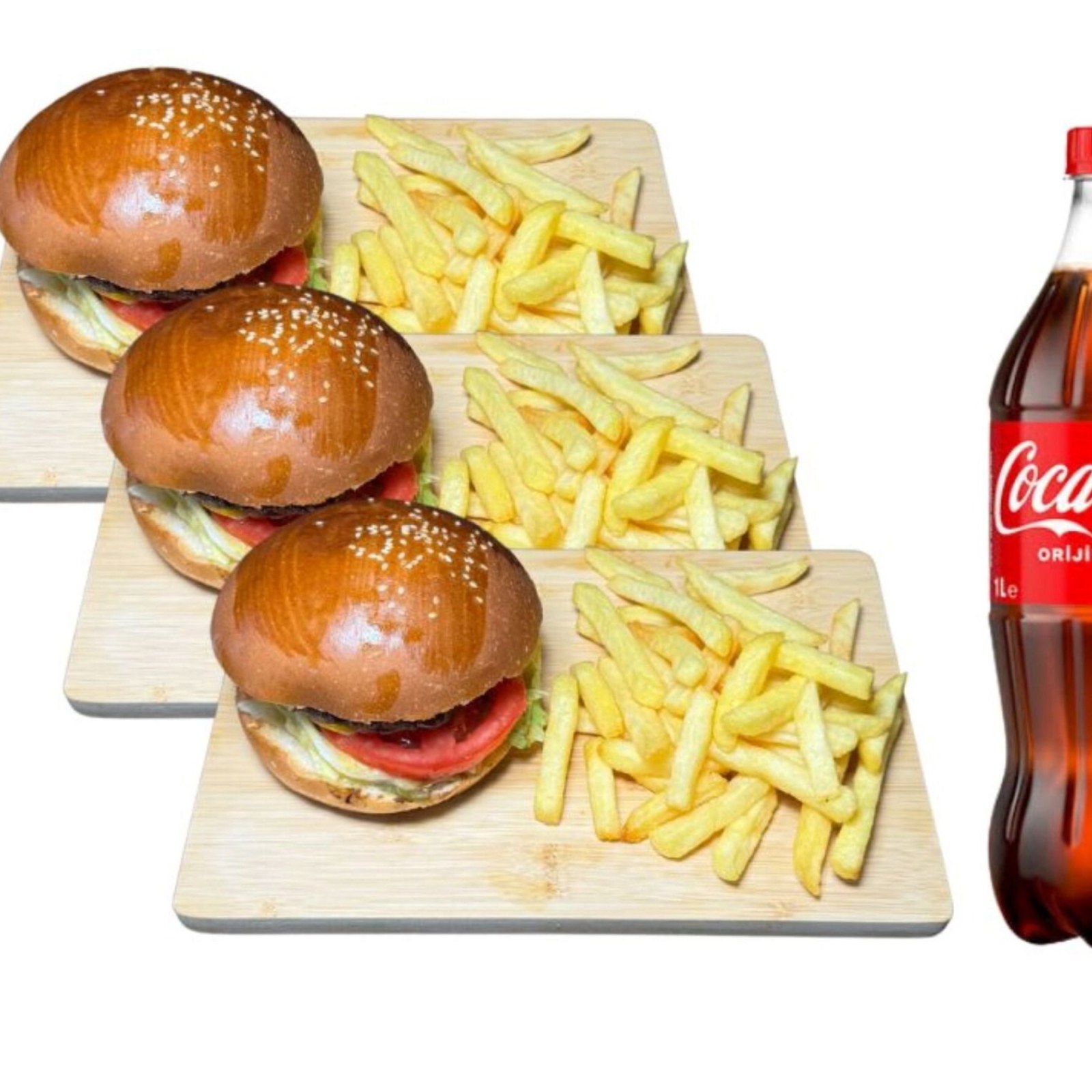 (3'lü) Hamburger Menü