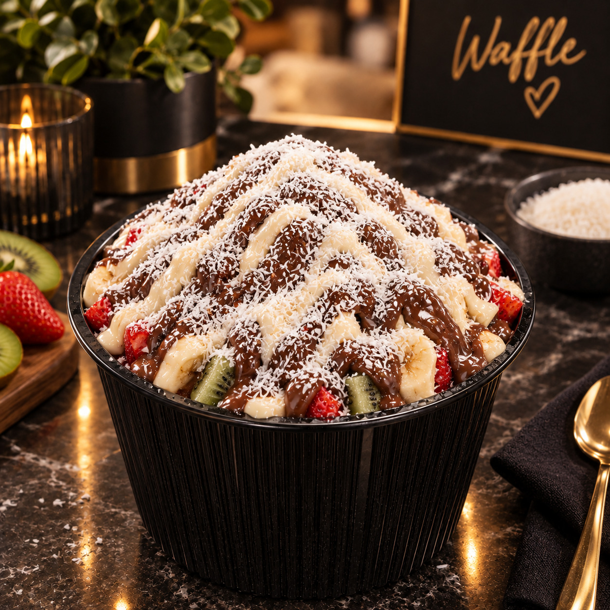 Hindistan Cevizli Waffle Cup