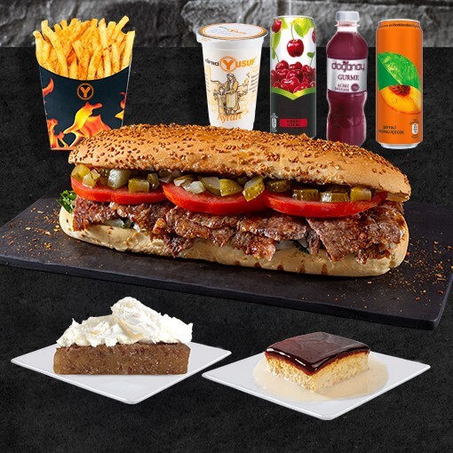 Dört Dörtlük Yarım Porsiyon Ekmek Arası Döner Menü