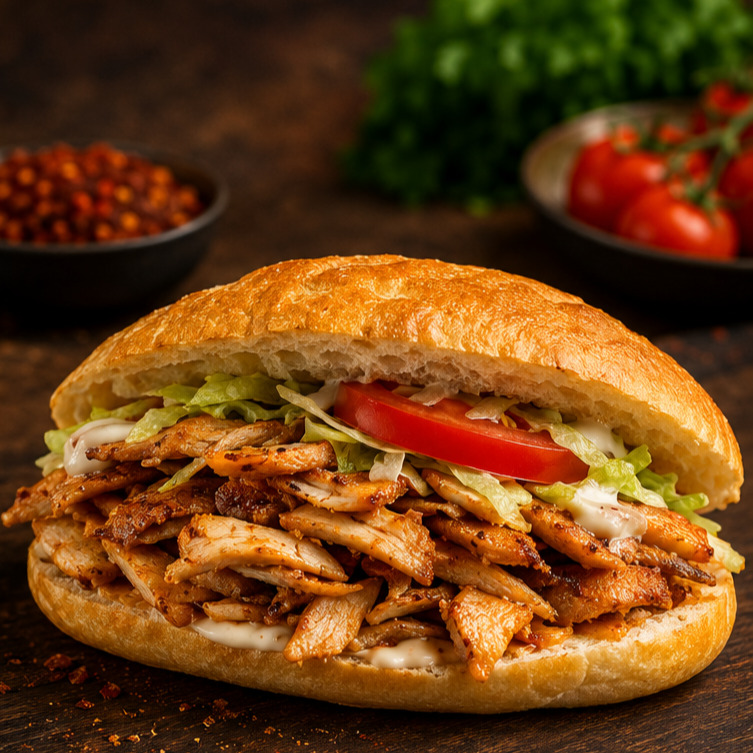 Yarım Ekmek Cheddarlı Tavuk Döner