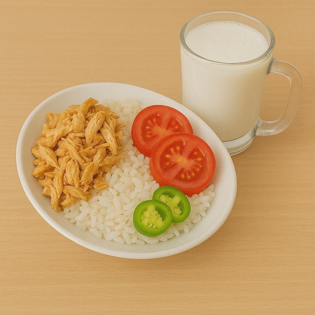 Haşlama Tavuk-Domates-Jalapeno Turşulu Pilav