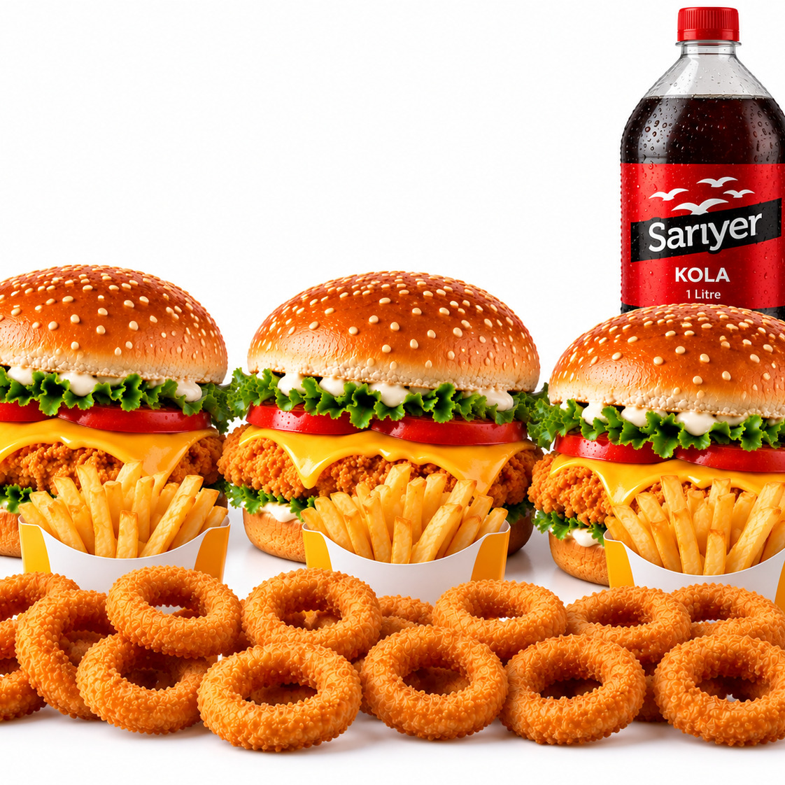 3'lü Cici Cheese Burger Menü