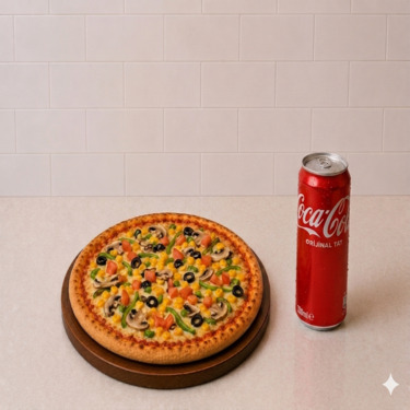 Orta Boy Sebzeli Pizza & Kutu İçecek (330 ml)