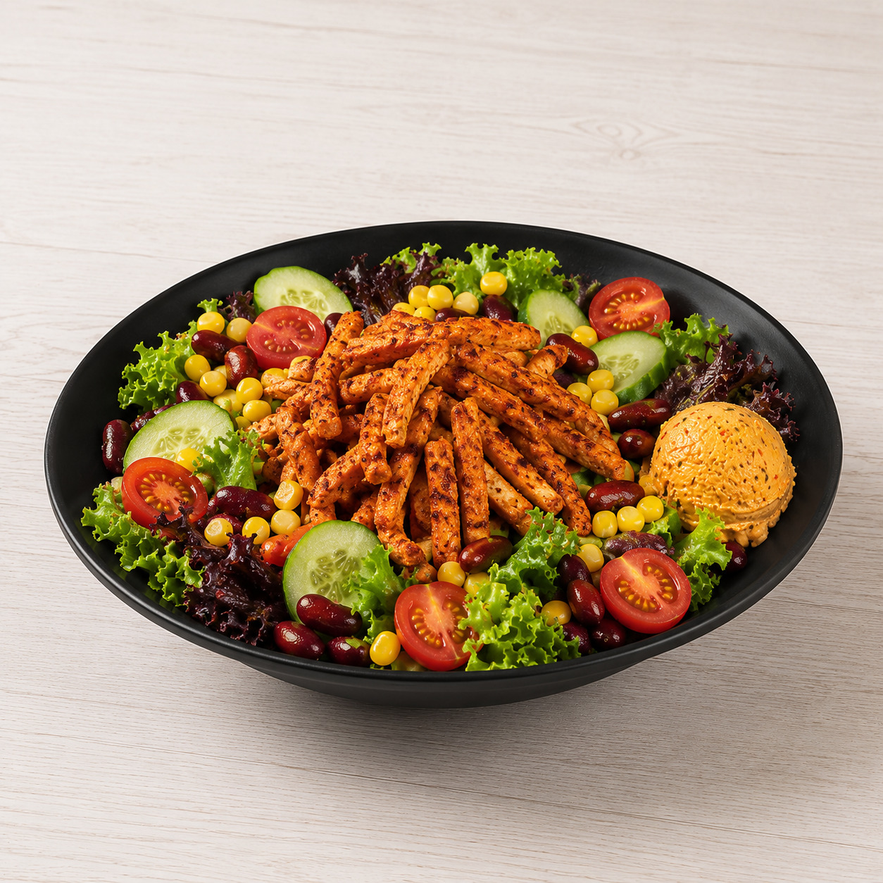 Acılı Tavuklu Meksika Salata