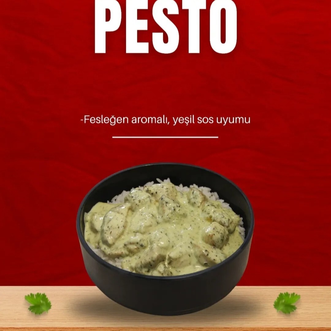 Pesto Soslu Tavuk Pilav
