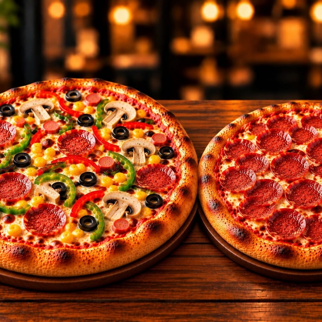 1 Büyük,1 Orta Boy Pizza,ile Doyuran Lezzet