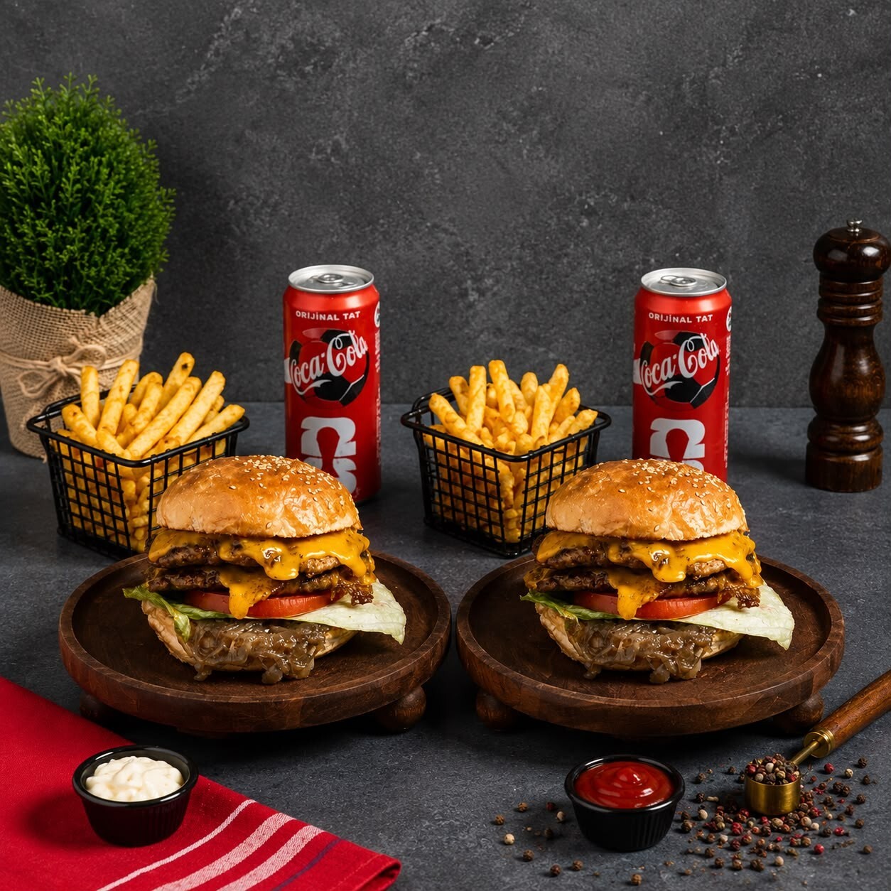 2 Kişilik Double Cheese Burger Menü