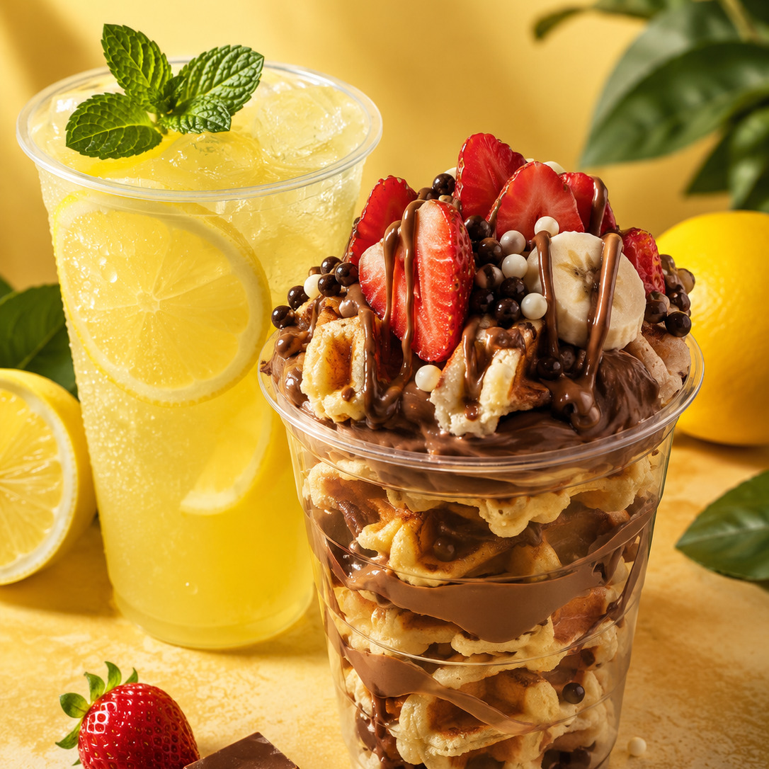 Bardakta waffle + limonata