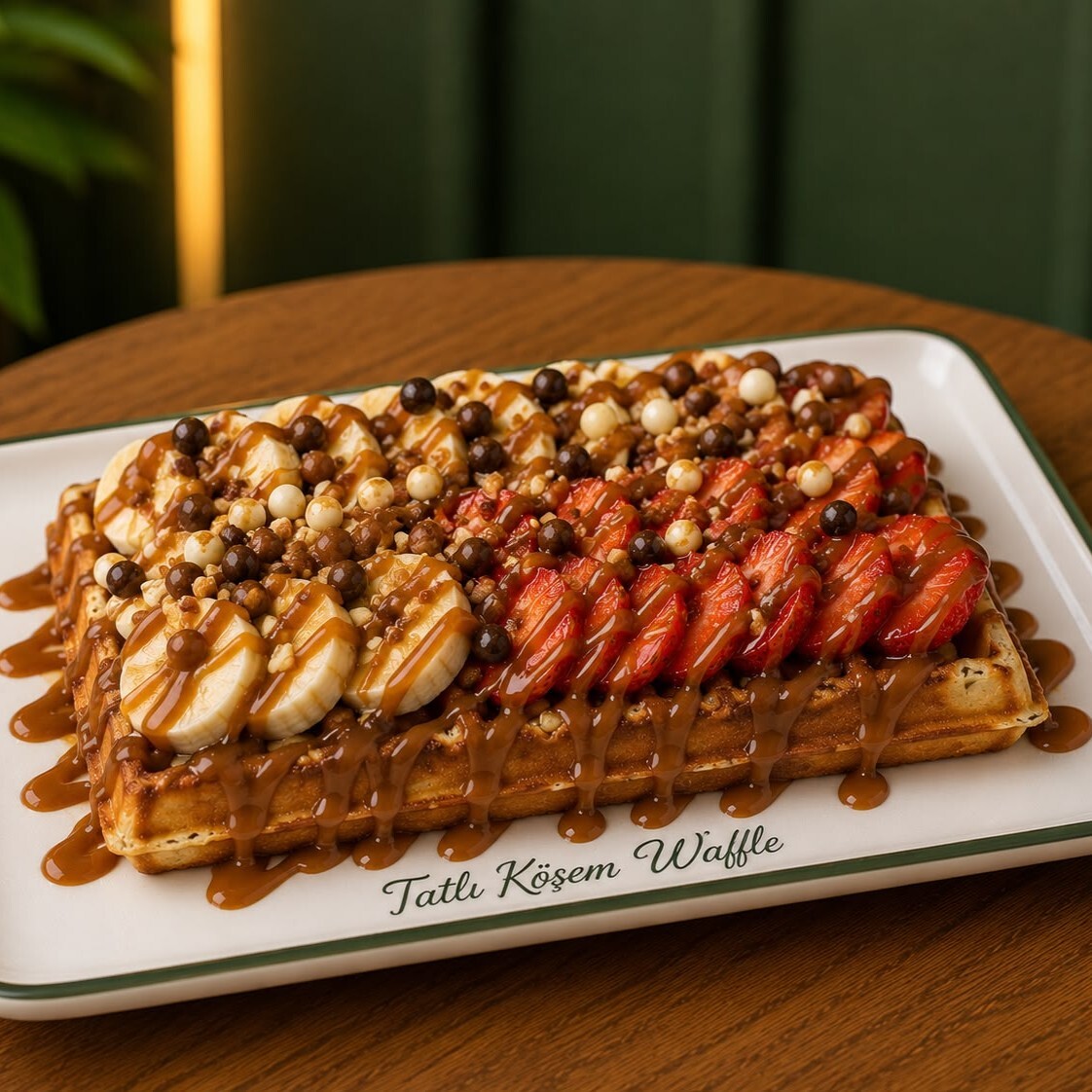 Karamelli Waffle (Büyük Hamur)