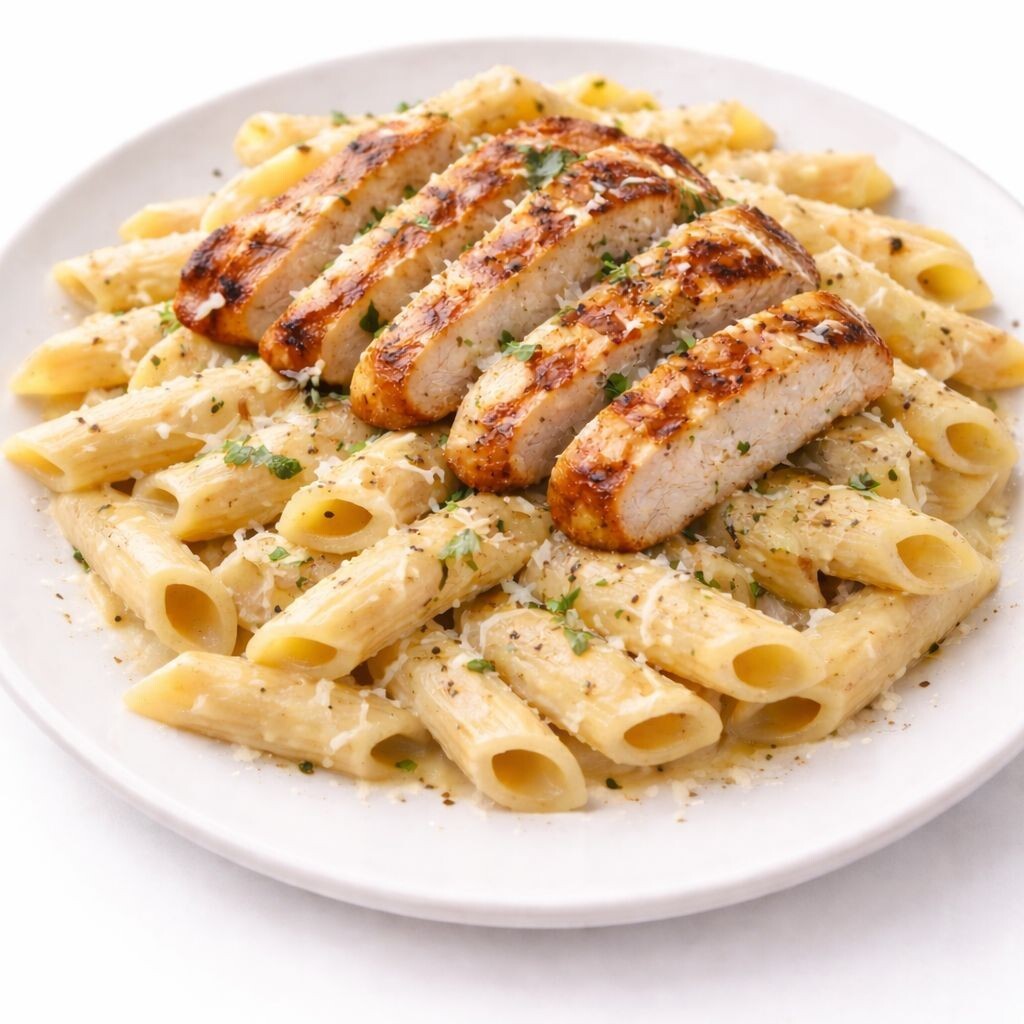 Izgara Tavuklu Penne Alfredo