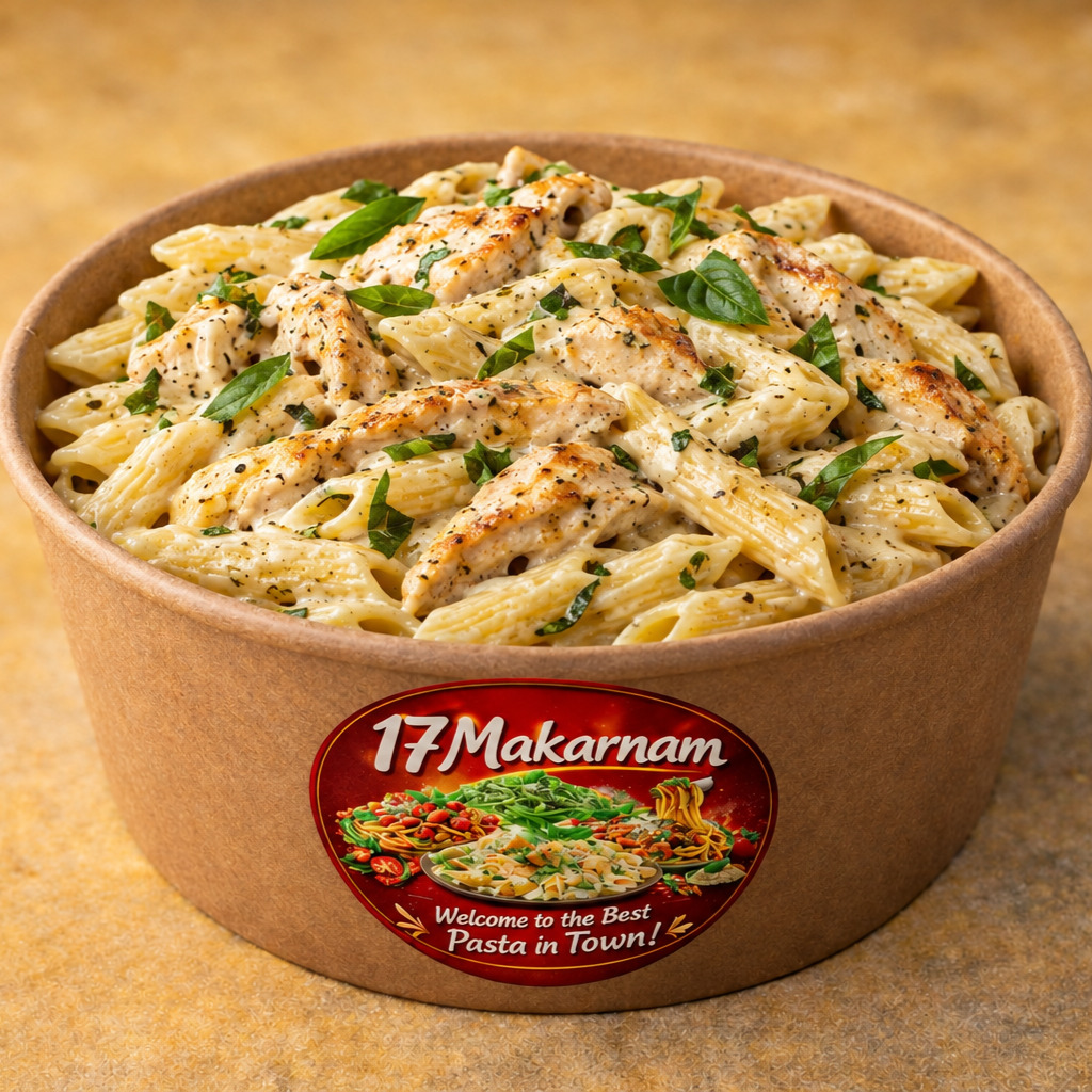 Kremalı Fesleğenli Tavuklu Penne