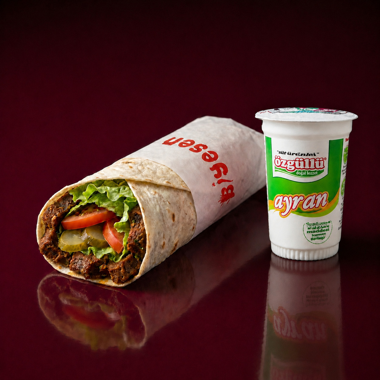 Standart Dürüm (100 gr) (1 Dürüm) + 1 Ayran (280 ml)