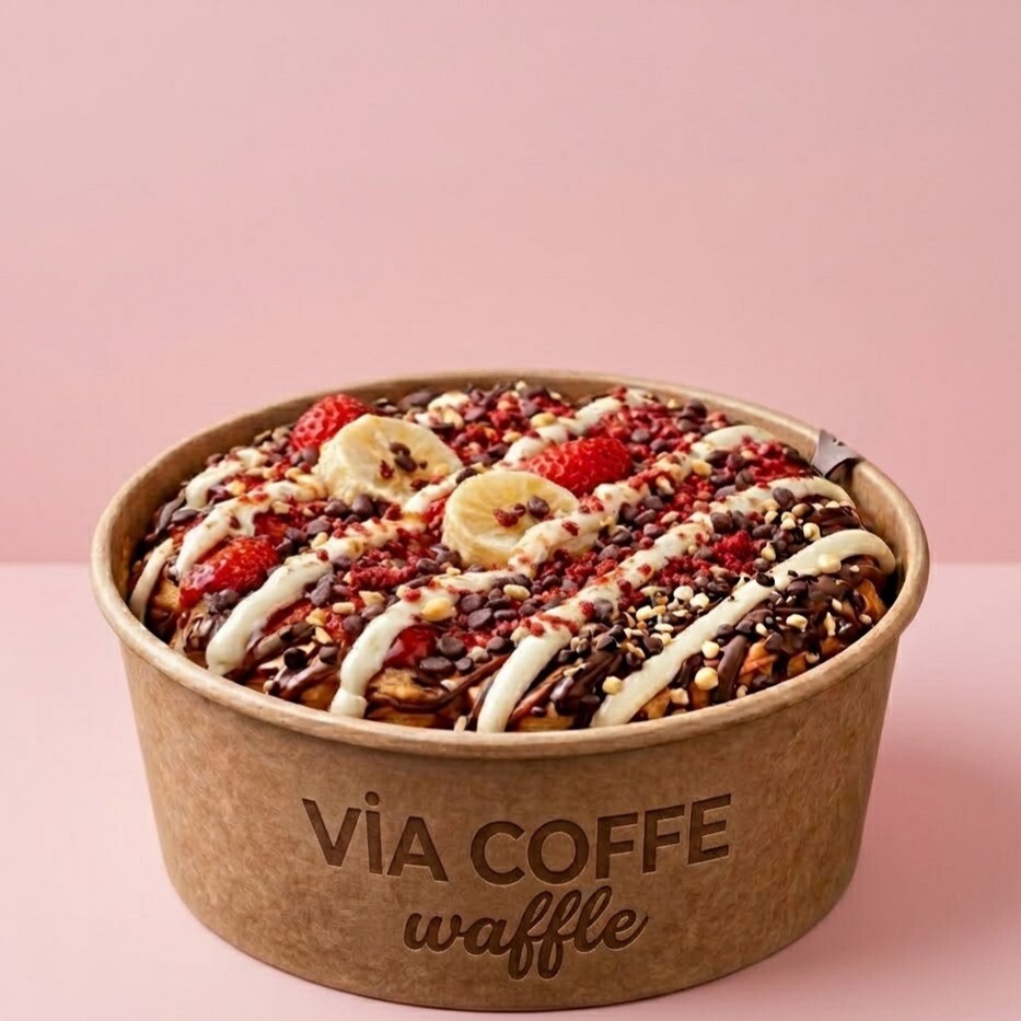 Via Bowl Beyaz Çikolata & Frambuaz Waffle