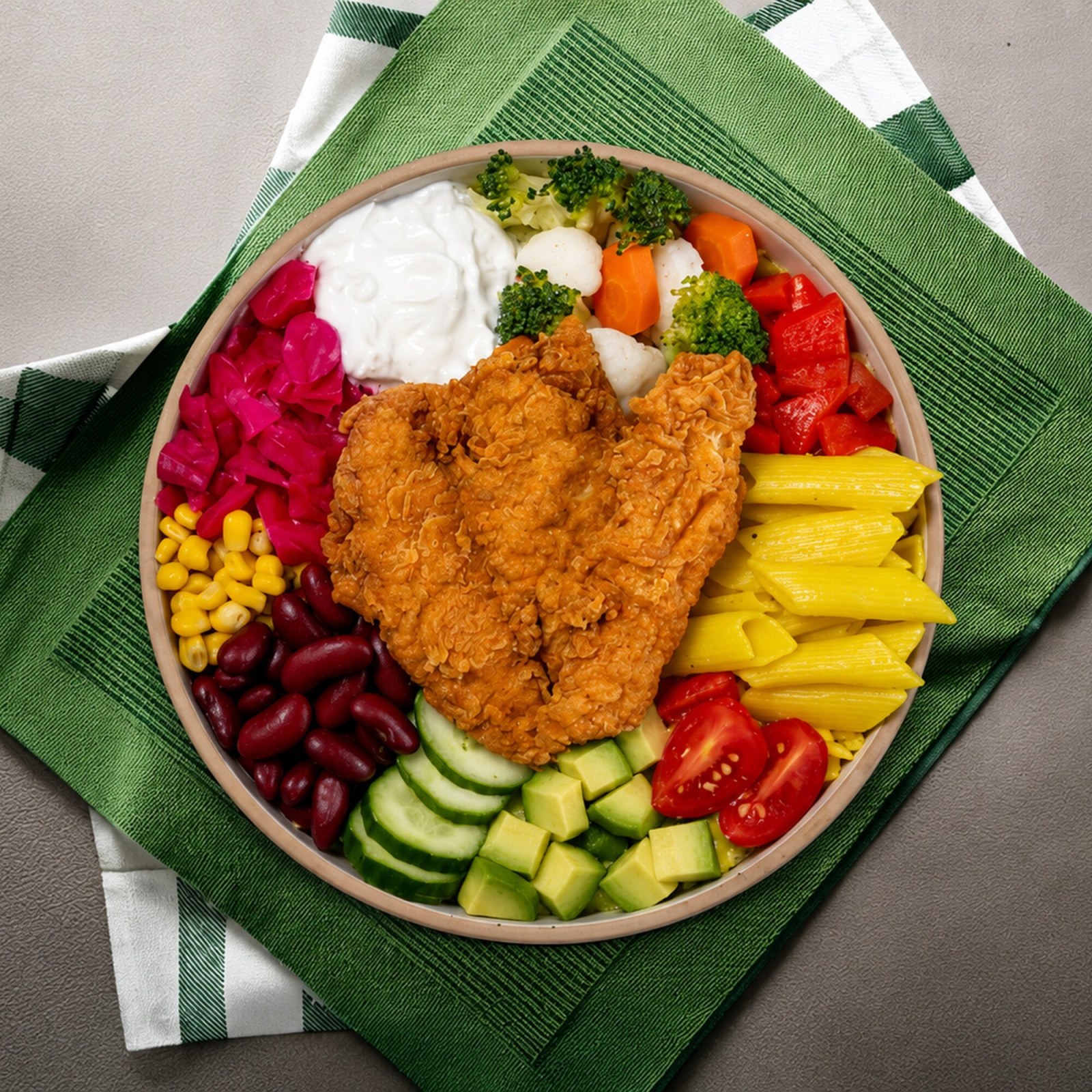 Çıtır Tavuklu Makarnalı Bowl