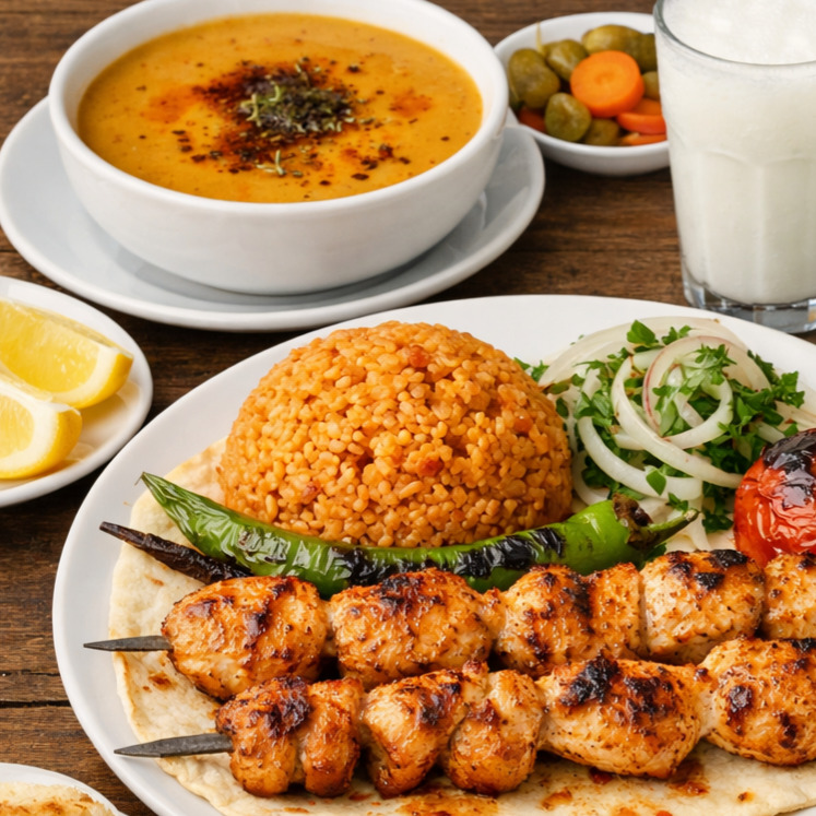 Tavuk Izgara+Çorba+Ayran+salata pilav