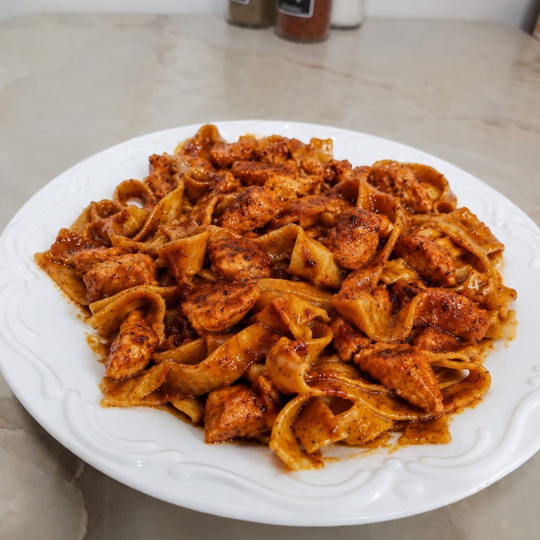 Barbekü Soslu Tavuklu Fettuccine + Ayran