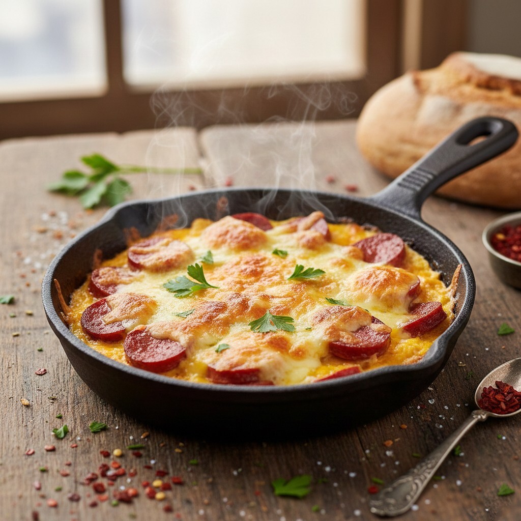 Kaşarlı Sucuklu Yumurta